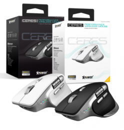 Ceres 雙模無線藍芽智能靜音滑鼠 2.4G無線+2 x 藍牙5.0雙模 人體工學智能靜音滑鼠    5段DPI轉換